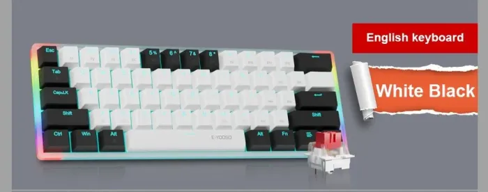 Teclado mecânico e-yooso Z11t RGB usb com fio