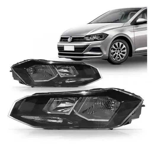 FAROL VOLKSWAGEN POLO HIGHLINE 2018/2022 MANUAL MASCARA NEGRA ORIGINAL