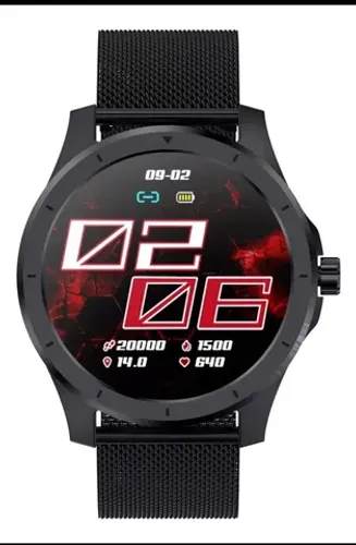 Relógio inteligente smartwatch MX10 Black steel