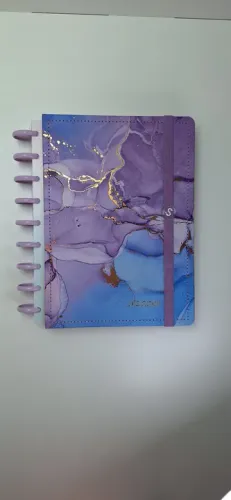 Planner Disco Iscool 17x23cm Mármore Lilás 