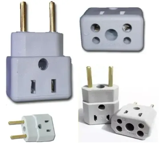 Adaptador De Tomada Padrão Novo E Antigo 3 Pinos P/ 2 Pinos  Arduino Automação  COD-CP493 