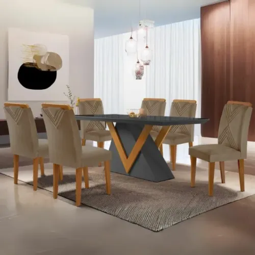 sala mesa de jantar 6 cadeiras
