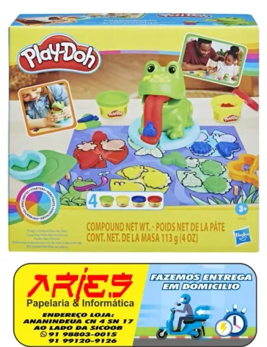 massinha de modelar play-doh kit inicial um dia na lagoa hasbro