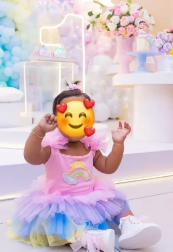 Vestido e Tênis personalizado - Arco-íris 