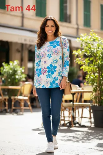 Blusa manga longa em malha Tam 44 como Nova