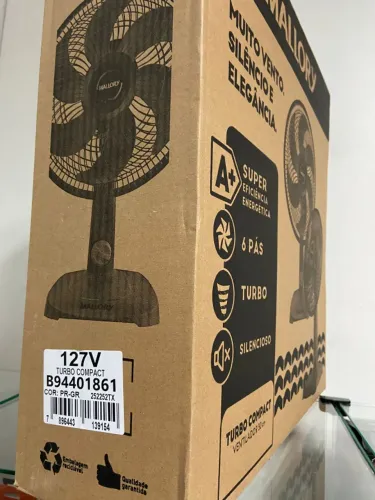 Ventilador de Mesa Mallory 30cm Turbo Compact Preto an4
