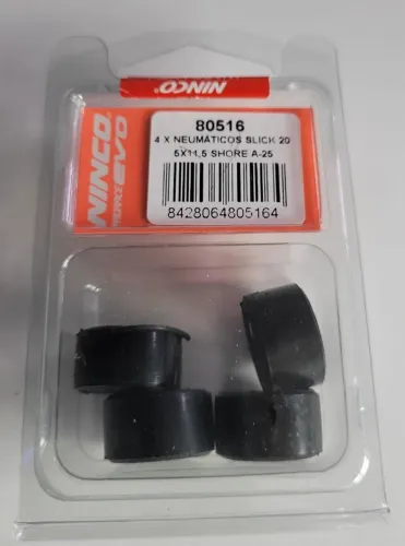 Autorama 4 Pneus Traseiros Ninco ProRace EVO N80516 20,5 x 11,5mm