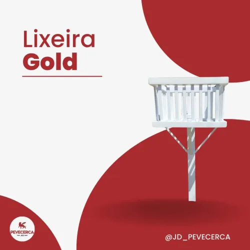 Lixeira em PVC modelo Gold (quadrada) 