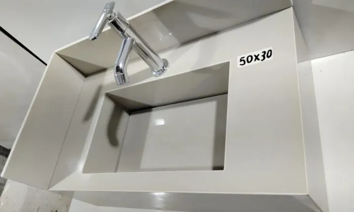 Pias esculpida em porcelanato 50×30/40