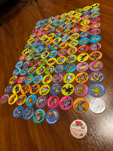 133 TAZOS PING PONG ZAPS DA COLEÇÃO ANIMAIS EM EXTINÇÃO