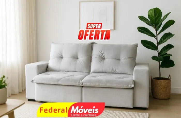 Sofá Retrátil e Reclinável 2,10m 2 Lugares - Novo, Design Moderno