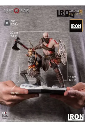  Estátua Kratos e Atreus Deluxe - God Of war - Art Scale 1/10 - Iron Studios