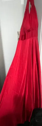 Vestido vermelho de festa longo elegantíssimo madrinha de casamento 