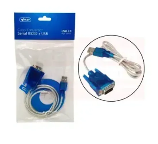 Cabo conversor USB 2.0 para Serial Macho RS232 - Knup