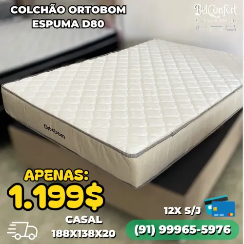 Colchão 100% Espuma D80 Ortobom - FRETE GRÁTIS