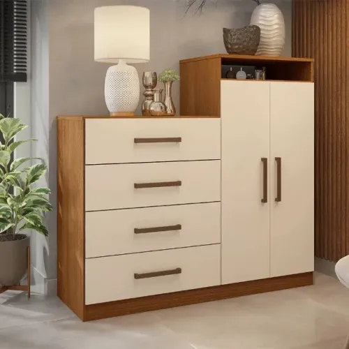 Cômoda Sapateira 2 Portas com Vai com Pés LT - Monta na Hora