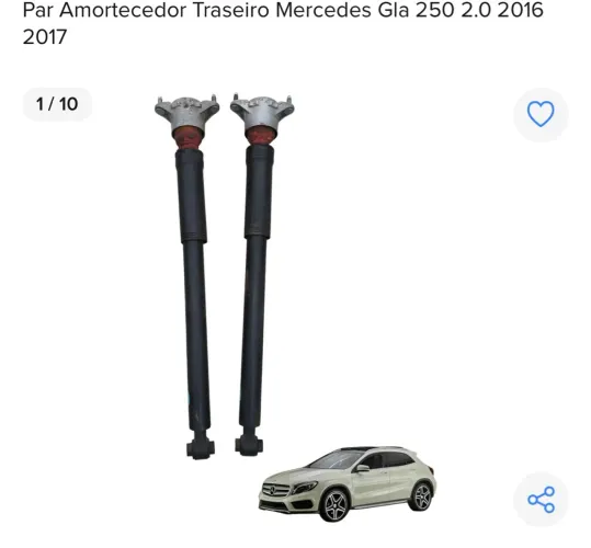 Par Amortecedor Traseiro Mercedes GLA 250 2.0 2016/2017