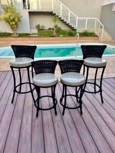 Conjunto de Banquetas para Área Externa em corda nautica