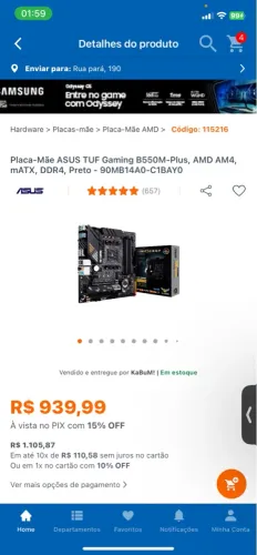 Placa-Mãe ASUS TUF Gaming a620m-Plus AM5
