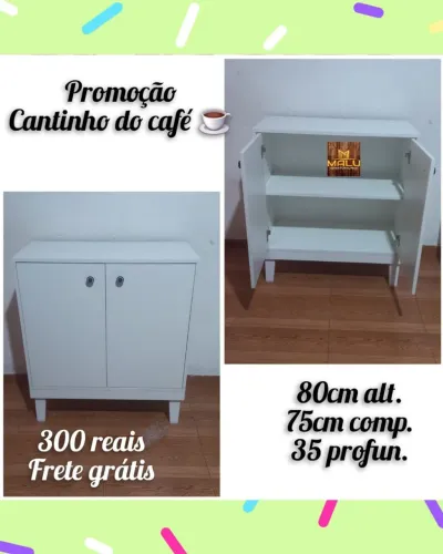 Armário Cantinho do Café Branco - Frete Grátis!