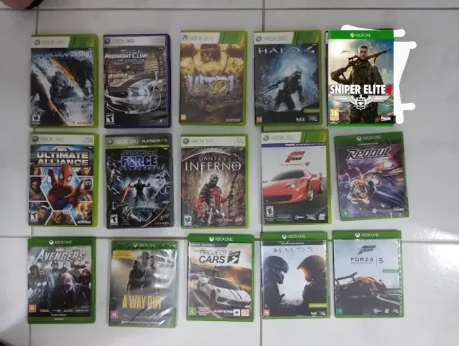 jogos midia fisica xbox 360, xbox one, xbox series