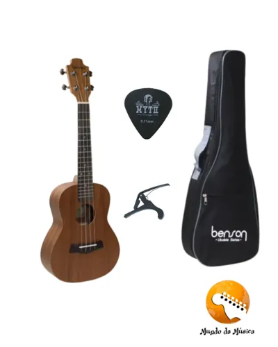 UKULELE BENSON CONCERT UB-24B SAPELE C/ CAPA + CAPO E PALHETA DE BRINDE
