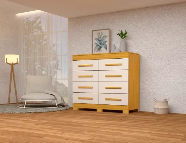 Cômoda 8 Gavetas 100% MDF Nalu