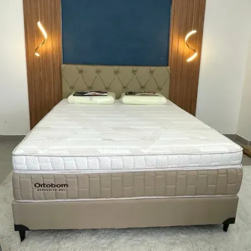 Linda Cama Box KING Exclusive Gel Ortobom - Entrega grátis p/ Fortaleza