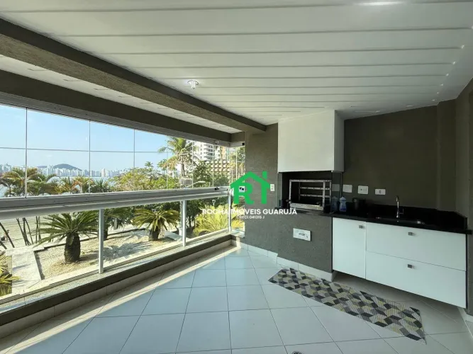 Locação frente mar com 4 suítes, varanda gourmet e lazer na Praia das Astúrias Guarujá