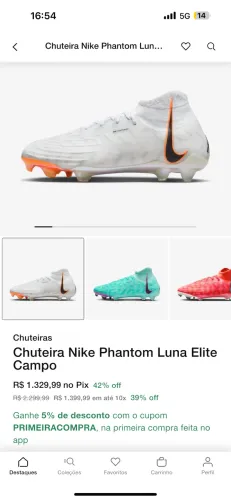 Chuteira nike phantom luna elite - campo