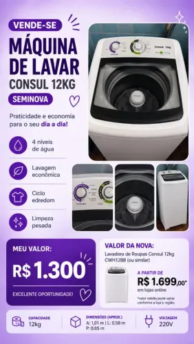 Máquina de lavar Consul 12kg OFERTA!!