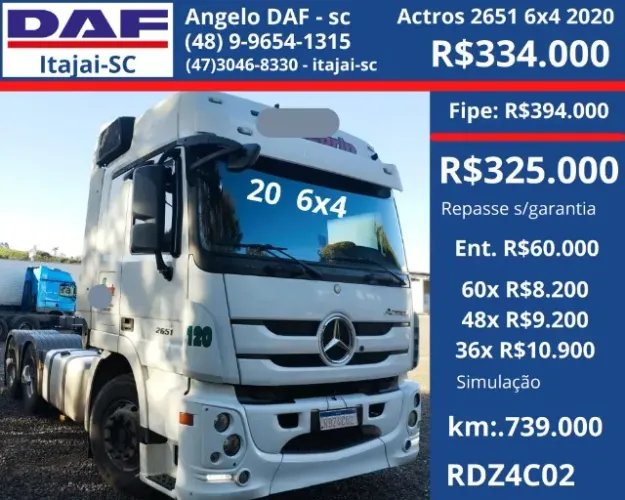 Actros 2651 6x4 2020