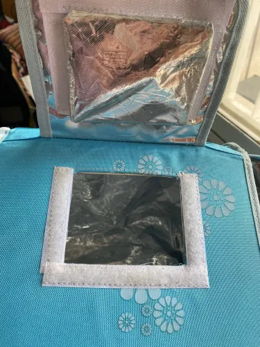 Bolsa Térmica Prática Azul com Estampa Floral (35x22x23cm)