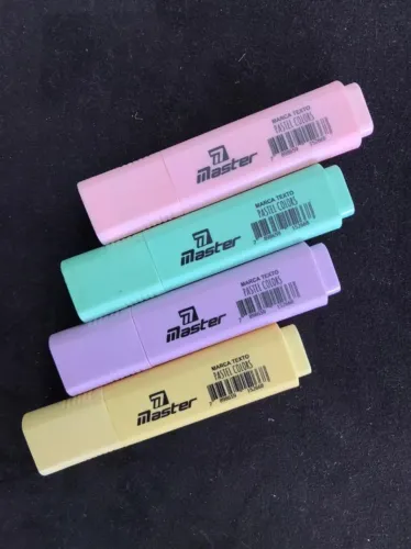 Caneta Marca Texto Pastel 4 Cores - Master