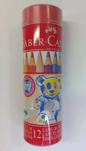 Latinha rara e antiga Faber Castell 12 lápis Jumbo 