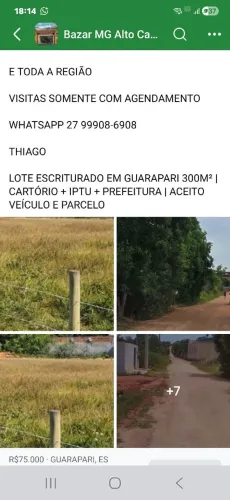 INVISTA EM GUARAPARI | LOTES ESCRITURADOS A 2 KM DA PRAIA COM ENTRADA DE R$ 5 MIL, TROCO