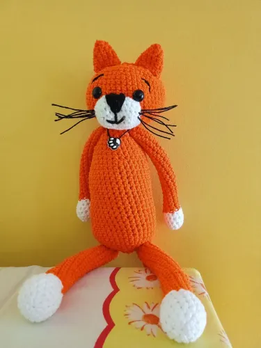 gato laranja amigurumi de crochê