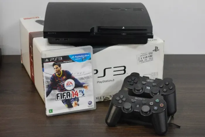 PS3 Slim | CECH-2001A | HD 120GB, Caixa Original, 02 Controles + Jogo | Leia o Anúncio