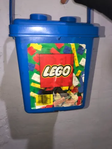 2,5kg de LEGO Original Solto + Balde Vintage System + Placas de Base