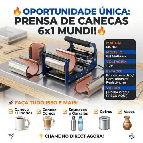 Prensa de canecas Mundi 6x1 110w