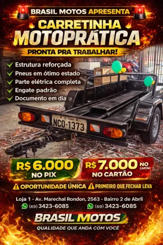 Carretinha Motoprática 2015 Preta - Documento OK
