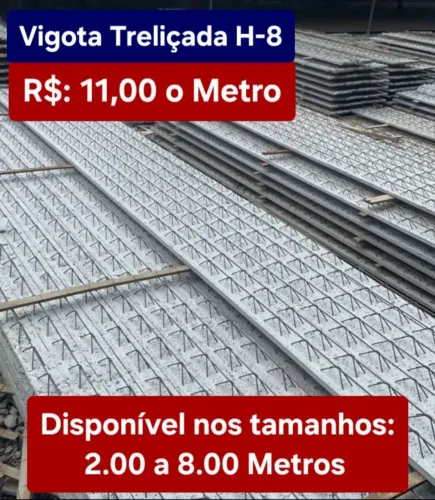 Vigota Treliçada C/ Brita 0 no Concreto 30MPA