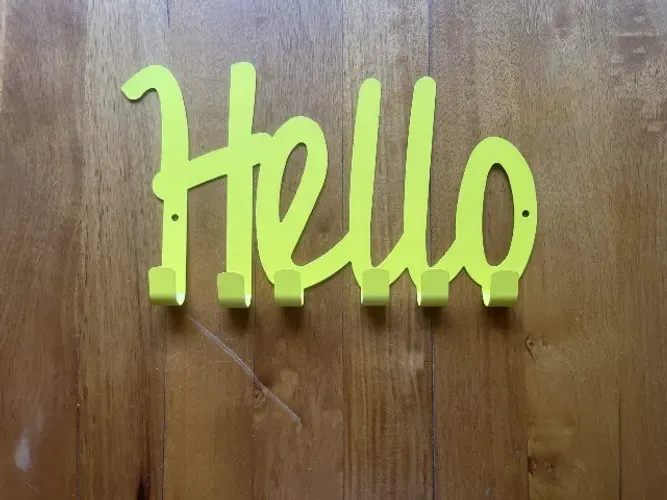 Placa Hello amarela metalica