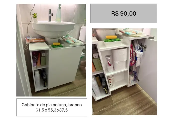 Gabinete para pia de coluna
