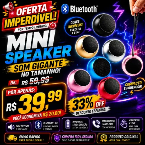 Mini Caixinha De Som De Metal Bluetooth Amplificada de 3W Potente m3 Tws