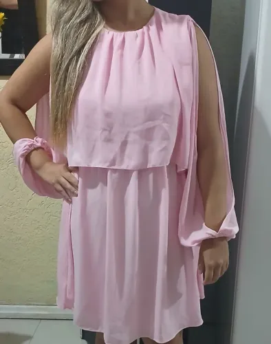 Vestido lança perfume cor rosa tam G