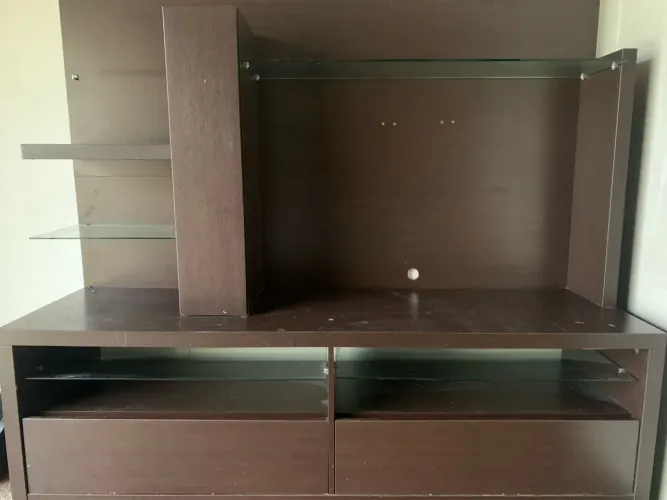 Estante + painel com rack para tv