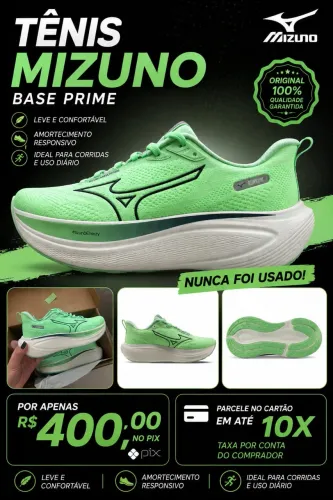 Tênis Mizuno Base Prime Unissex N?38 - Novo, Nunca Usado