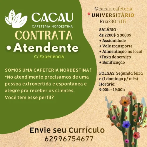 ATENDENTE Cafeteria Nordestina