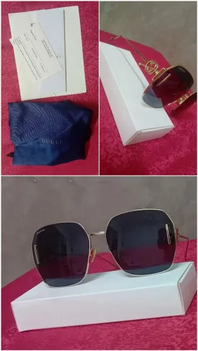 Óculos de sol feminino original GUCCI possui certificado de autenticidade<br>R$ 500